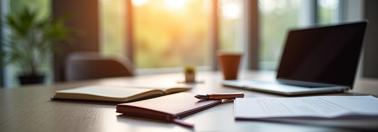 Corporate legal documents and professional workspace